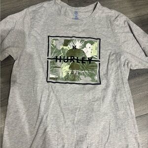 Hurley Light Gray Tropical Graphic Tee